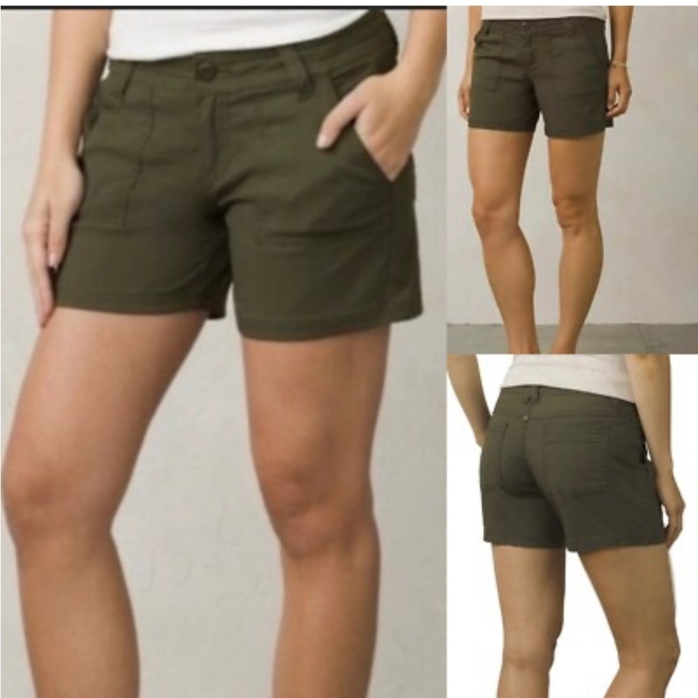 Prana Alana Shorts in a dark iron or grey color